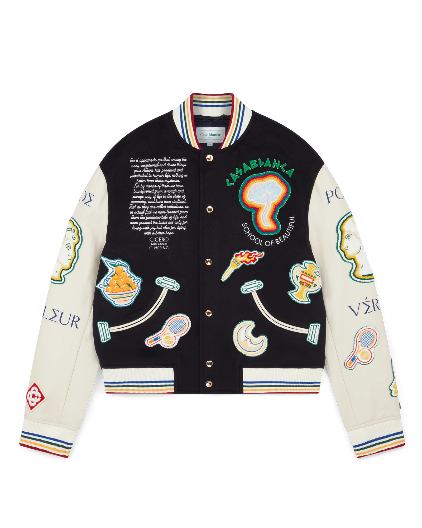 Chenille Patchwork Bomber Jacket