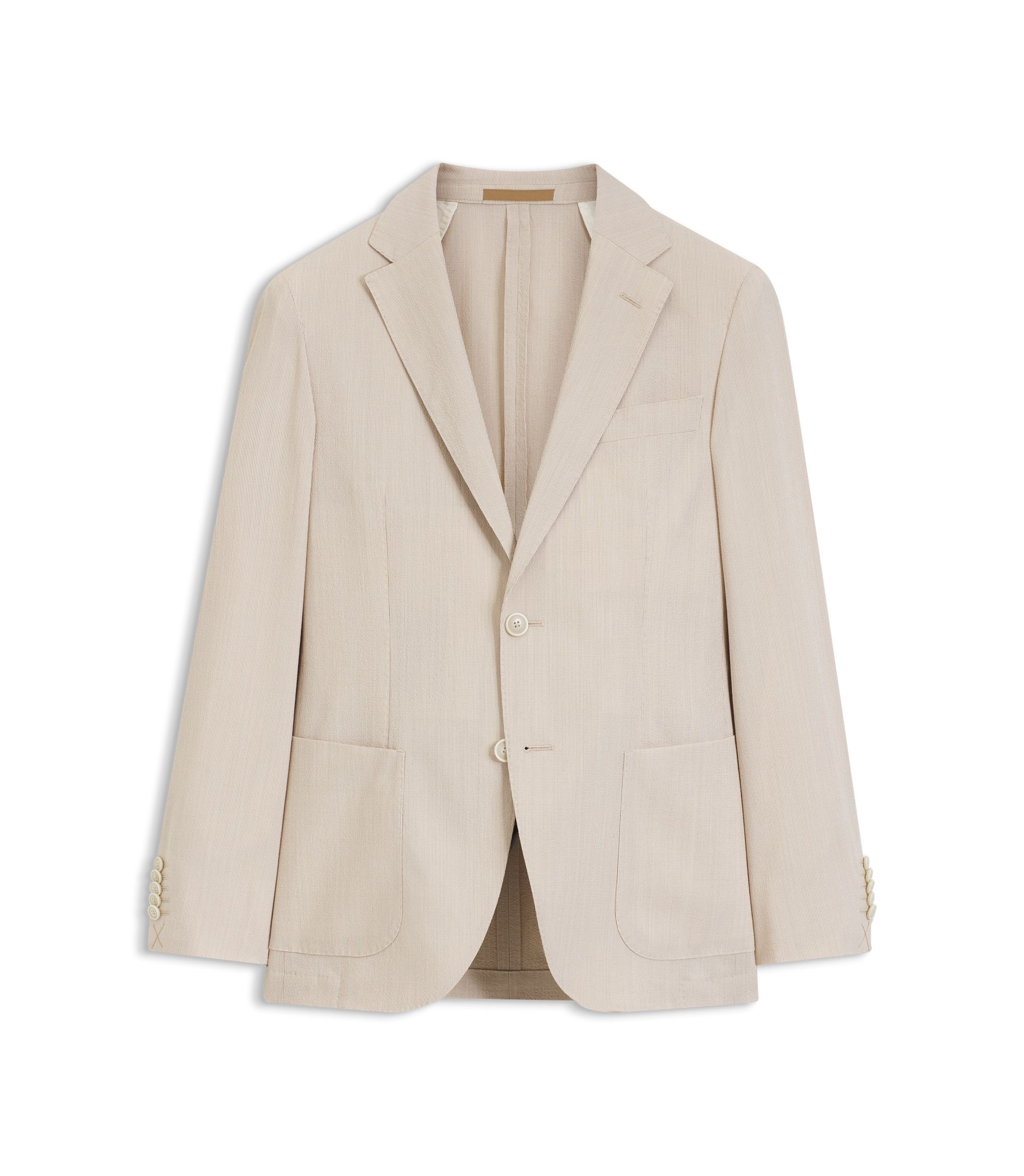 Slim-Fit Sakko aus Woll-Mix mit Seersucker-Struktur