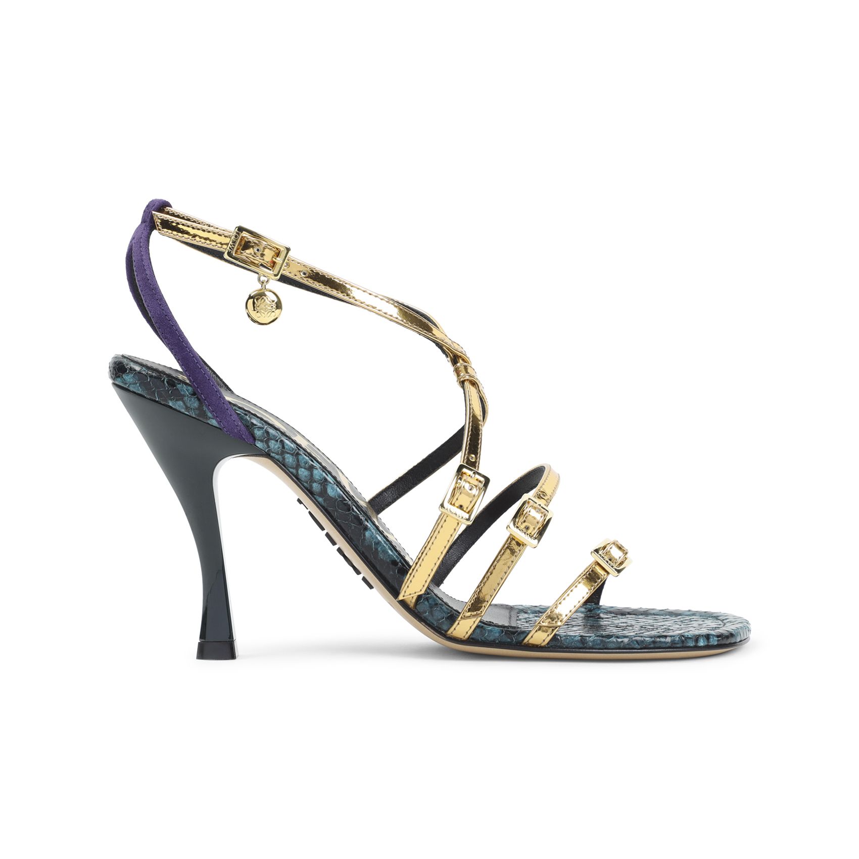 Loewe Metallische Ledersandalen Für Frauen