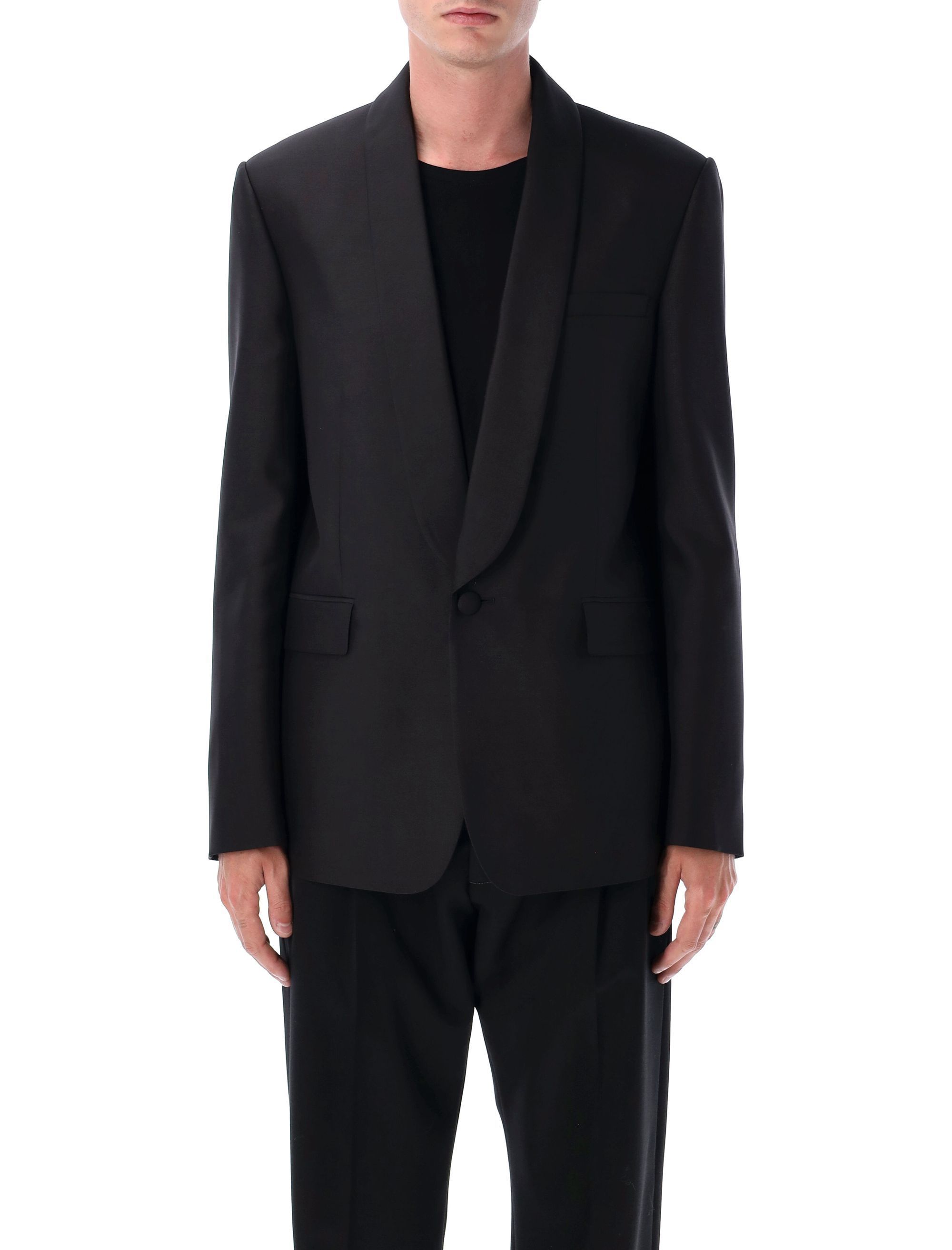 Schwarze Wolle-seidenjacke Von Loewe