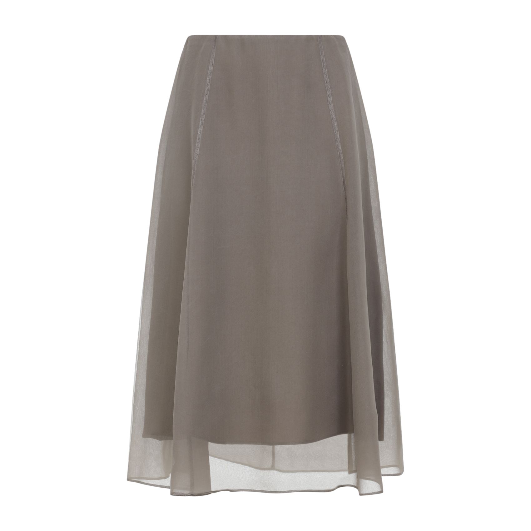 Brunello Cucinelli Braune Seidenrock