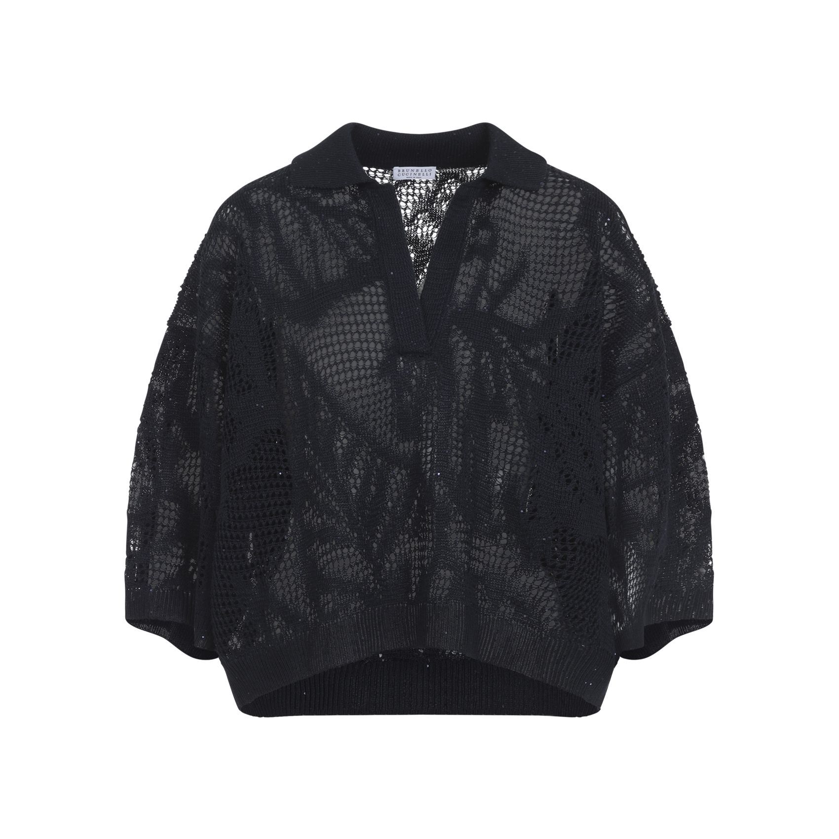 Brunello Cucinelli Blauer Leinenpullover