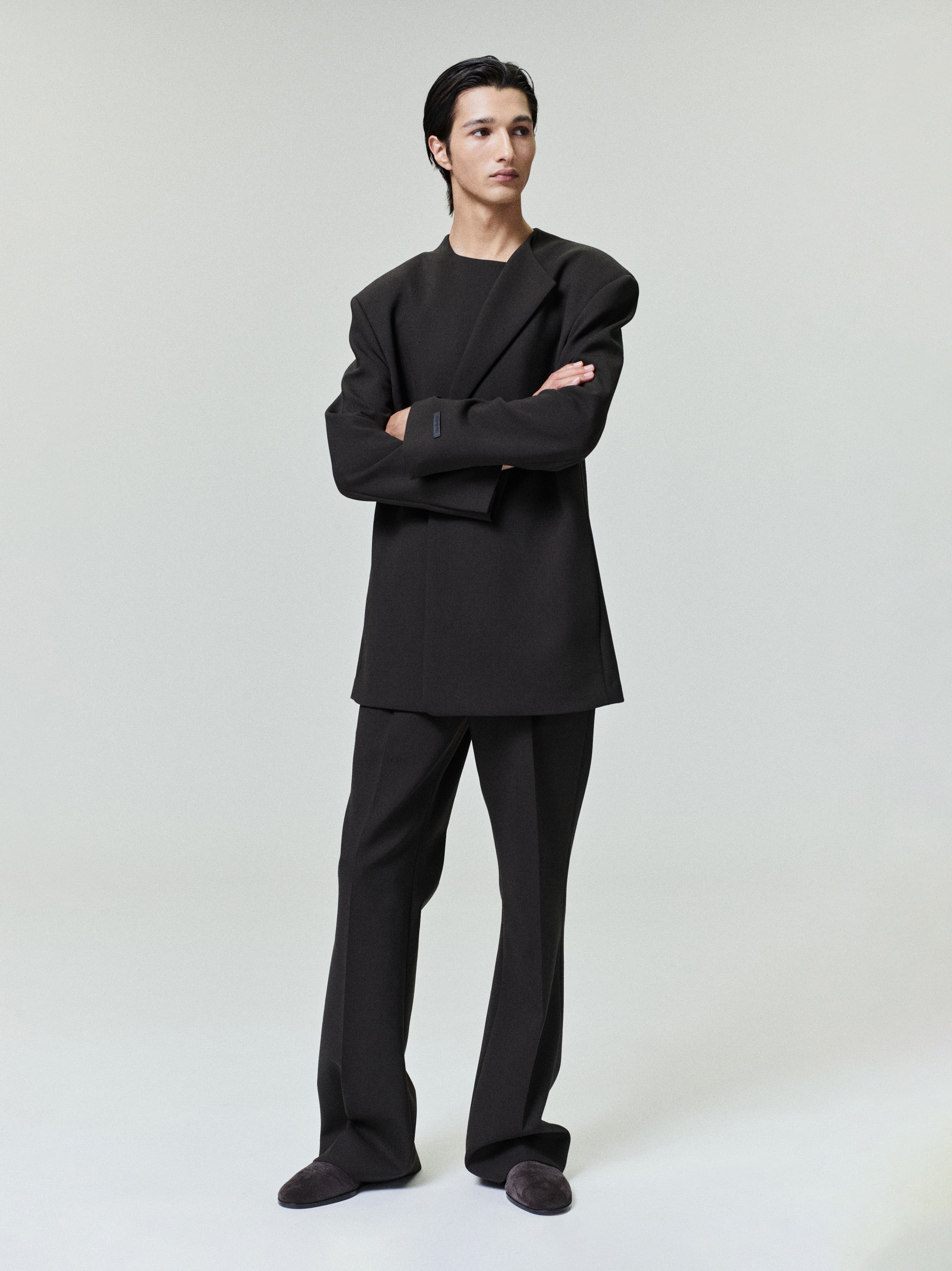 Double Weave Wool Tailored Flared Pants