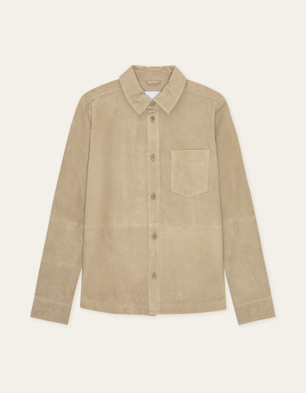 Bertram Suede Overshirt - Light Sand