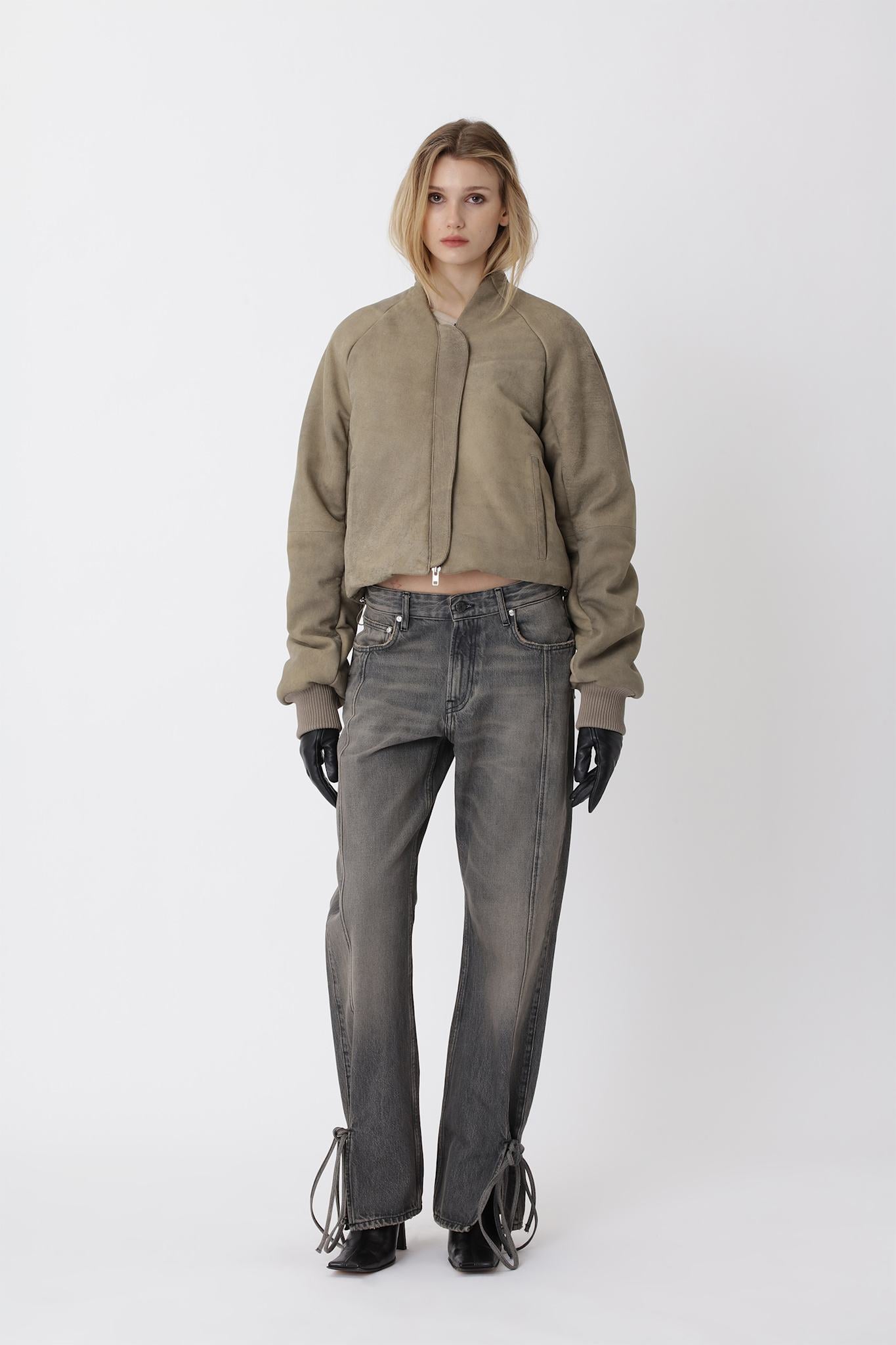 Ola leather Bomber jacket