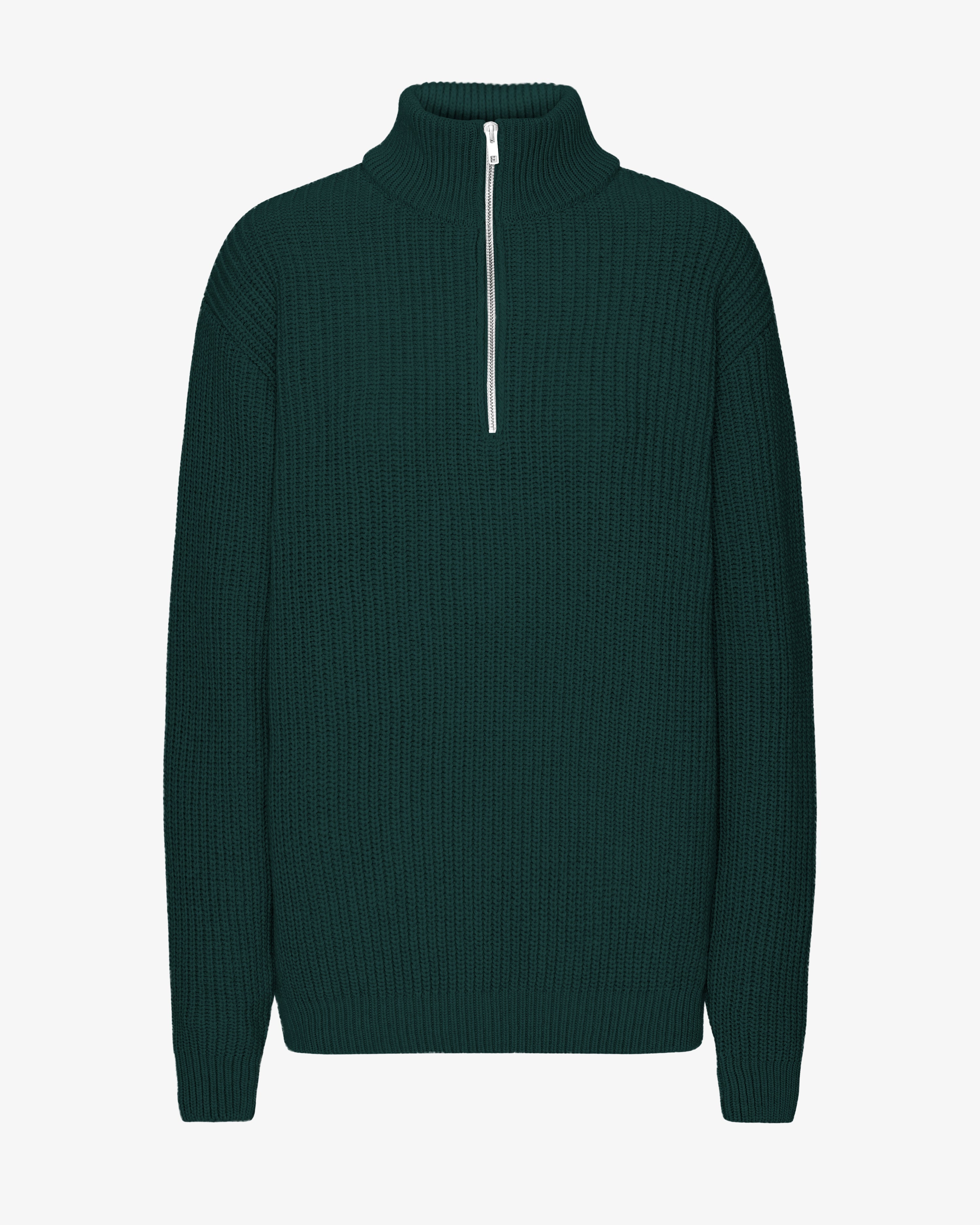 Merino Quarter Zip - Emerald Green