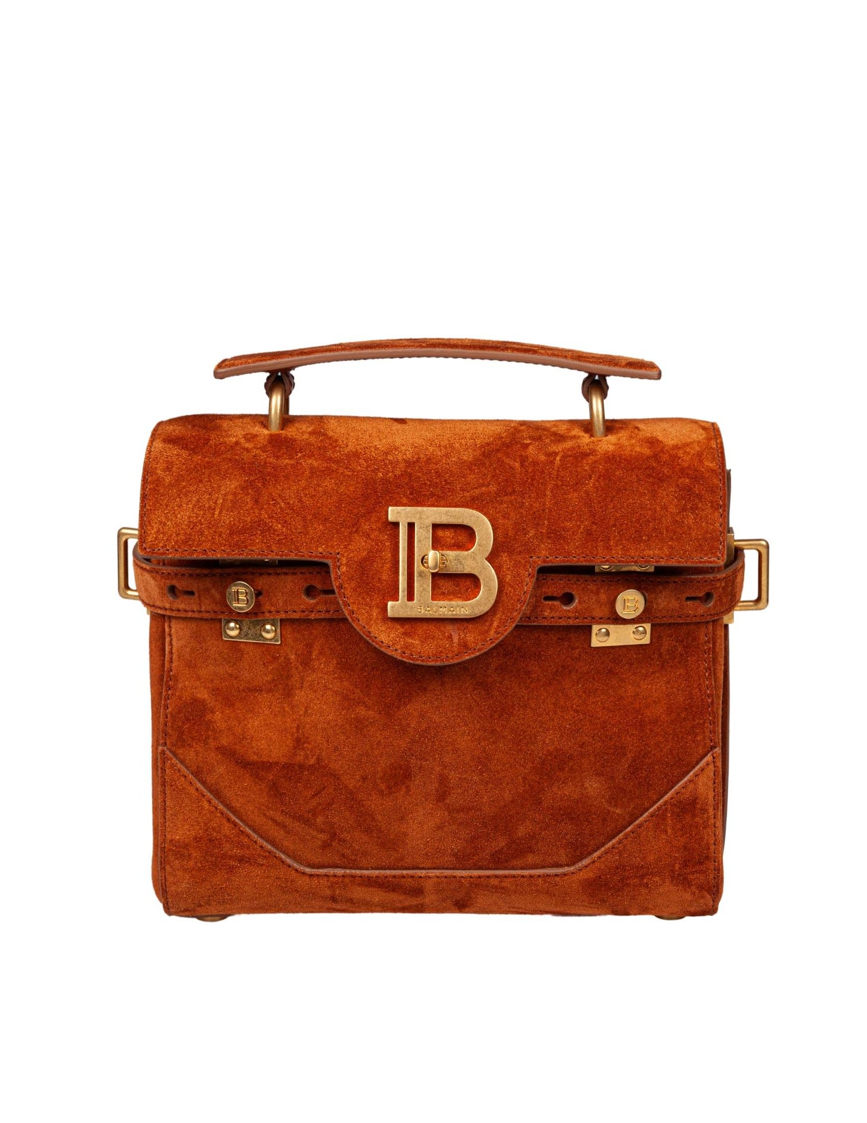 Balmain B Buzz 23 Handtasche Aus Karamell-suede