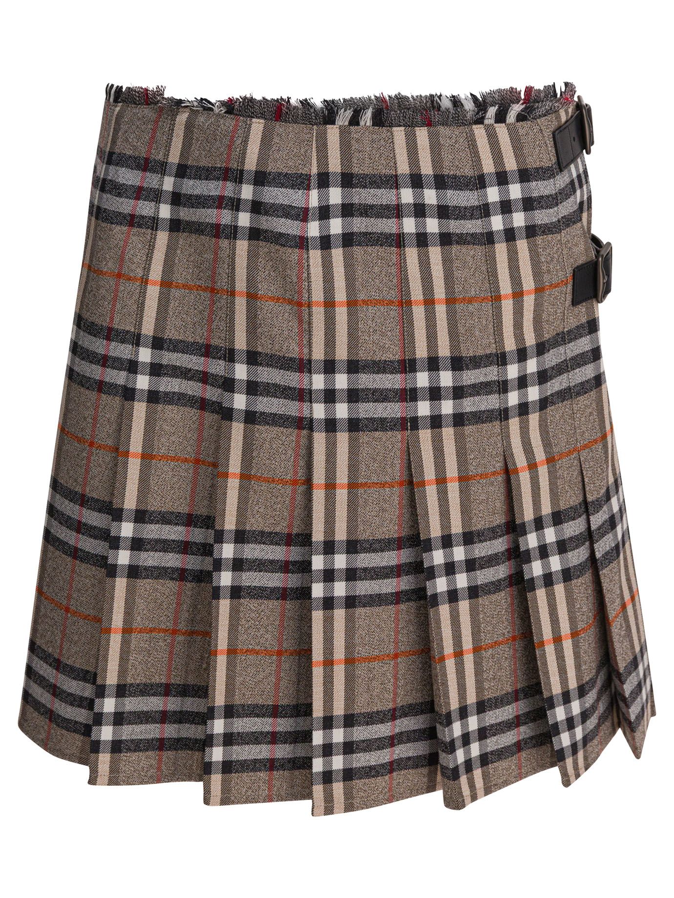 Burberry Beigefarbener Woll-mini-kiltrock