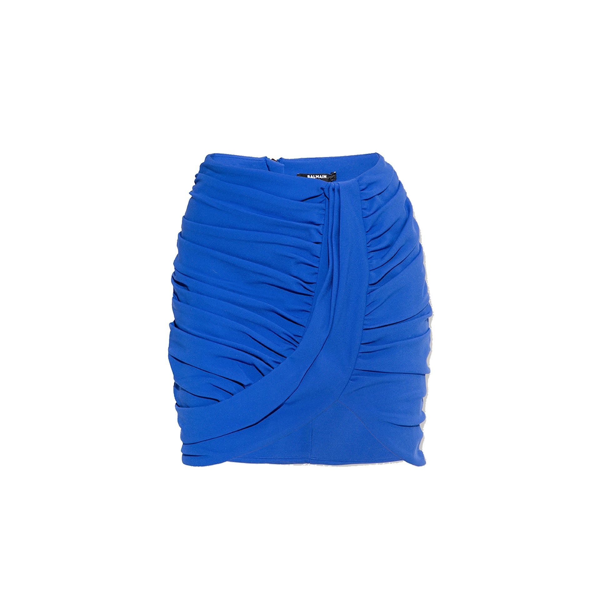Balmain Blauer Drapierter Minirock - Viskosemischung