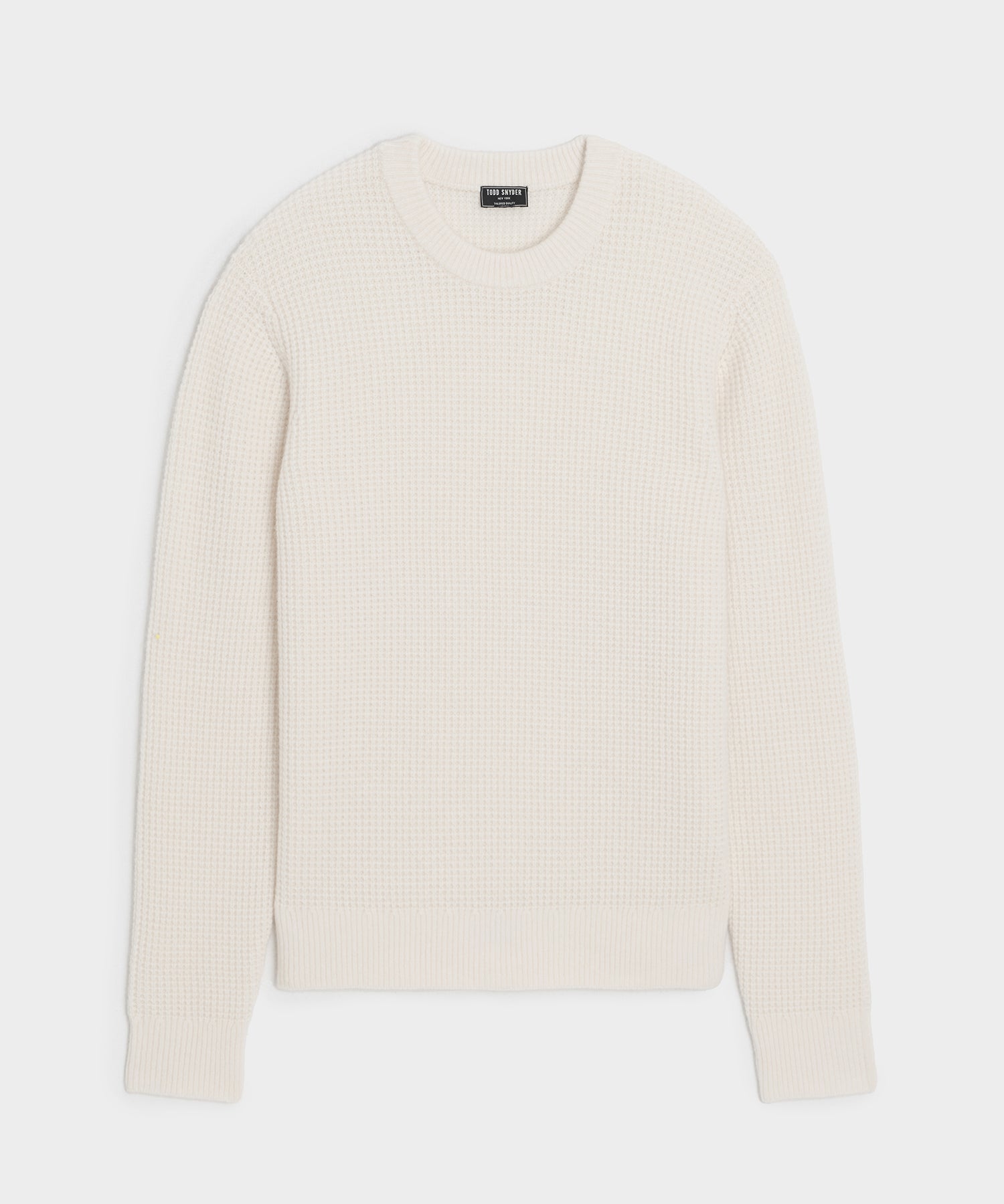 Waffle Cashmere Crewneck Sweater