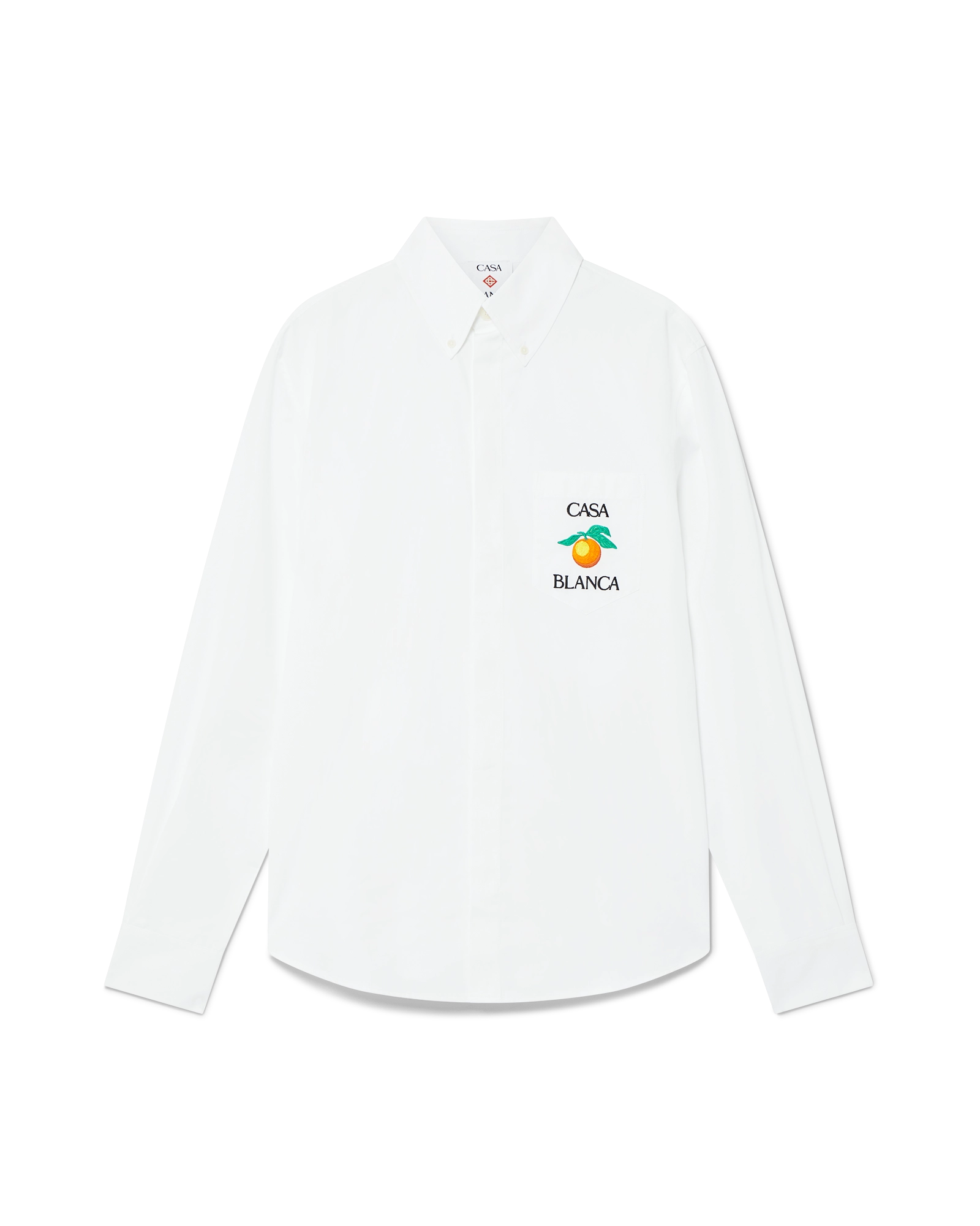 Embroidered Orange Oxford Shirt