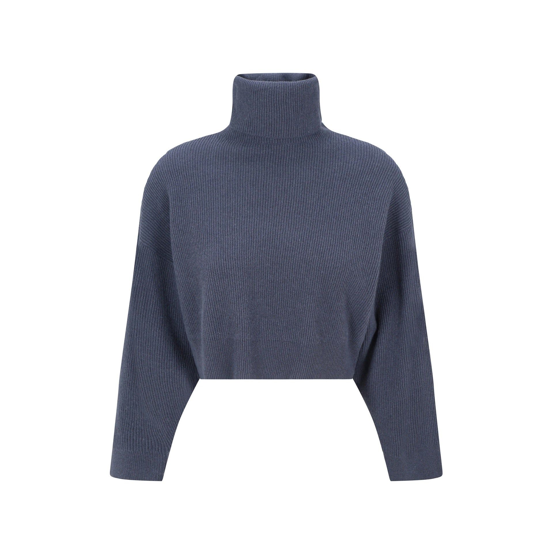 Brunello Cucinelli Blauer Kaschmir-mix Rollkragenpullover