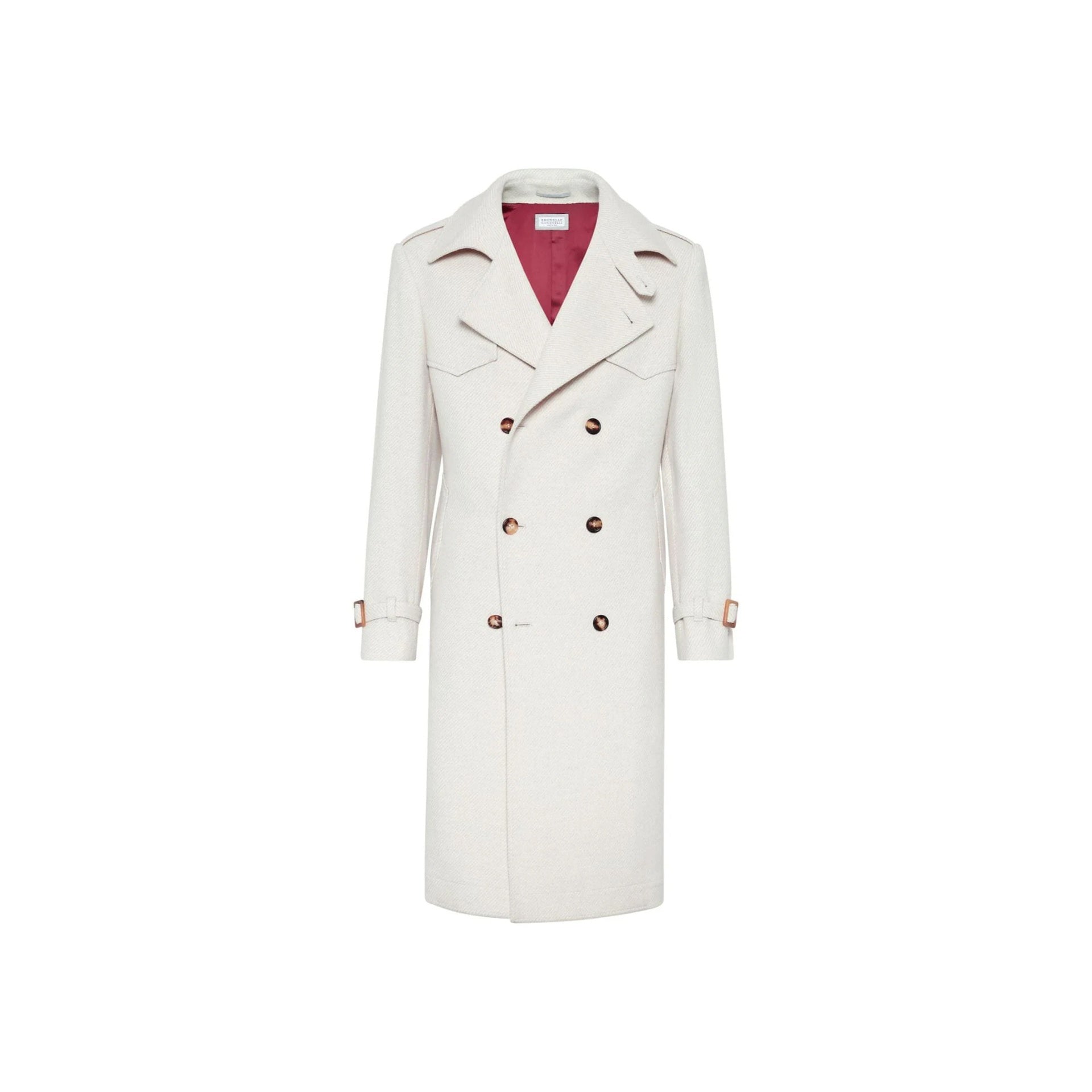 Beige Woll-trenchcoat Von Brunello Cucinelli